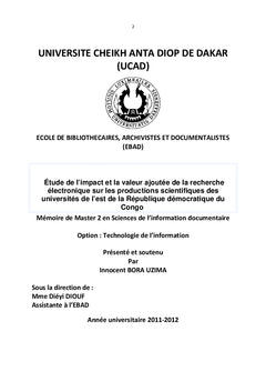Recherche électronique et productivité scientifique en afrique