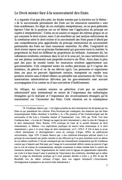 Le Droit Minier face à la Souveraineté des Etats