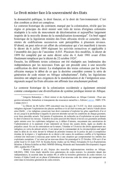 Le Droit Minier face à la Souveraineté des Etats