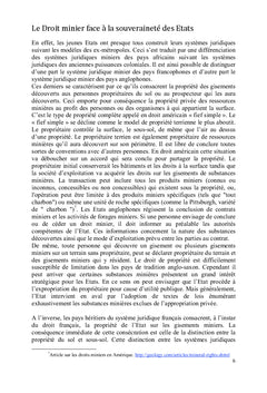 Le Droit Minier face à la Souveraineté des Etats