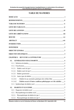 Evaluation des proprietes antidiabétique d'un melange de plantes