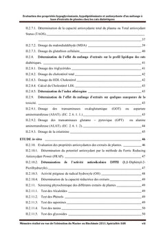 Evaluation des proprietes antidiabétique d'un melange de plantes