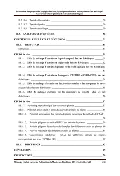 Evaluation des proprietes antidiabétique d'un melange de plantes