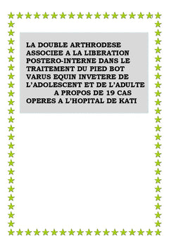 Traitement chirurgical du pied bot varus équin invétéré chez l'adulte