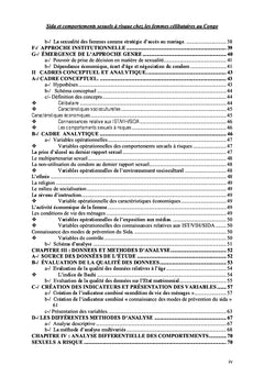 Sida et comportement sexuel des femmes célibataires au Congo