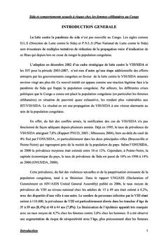Sida et comportement sexuel des femmes célibataires au Congo