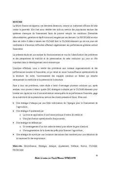 Diagnostic d'une institution de microfinance: Cas de la CLCAM-Akassato