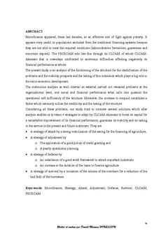 Diagnostic d'une institution de microfinance: Cas de la CLCAM-Akassato