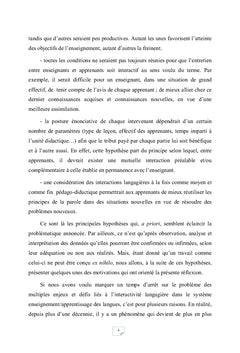 Interactivité langagière et acquisition des langues secondes