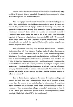 La réception de la Perse et sa littérature chez Victor Hugo