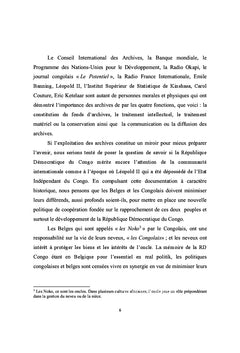RD Congo-Belgique : Archives, Bibliothèque et Bibliologie