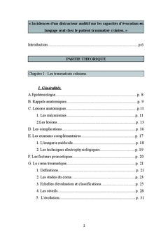 Distractibilité et traumatisme crânien