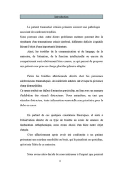 Distractibilité et traumatisme crânien