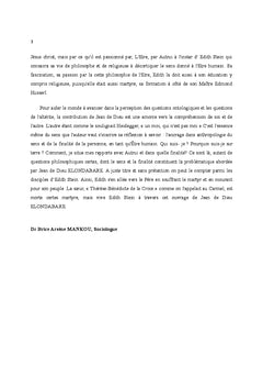 La Problématique de l' Être de la personne Chez Edith Stein