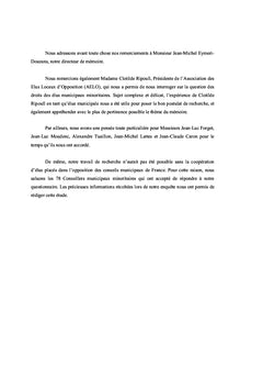 Les droits des élus municipaux d'opposition