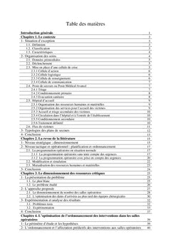 Gestion hospitaliere en situation d'exception