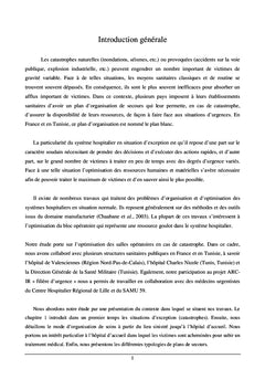 Gestion hospitaliere en situation d'exception