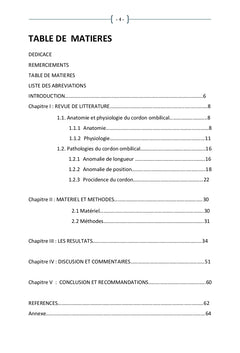 Procidence du cordon ombilical à l'HGPRK (2000-2005)
