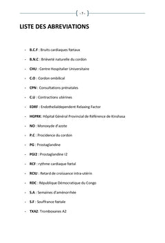 Procidence du cordon ombilical à l'HGPRK (2000-2005)