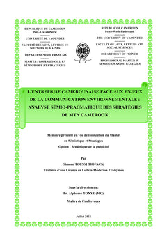 Entreprise et communication environnementale:analyse sémiopragmatique