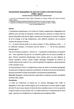 Interprétation diagraphique du réservoir d'hydrocarbure