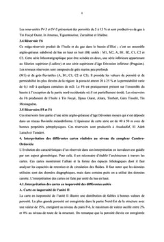 Interprétation diagraphique du réservoir d'hydrocarbure