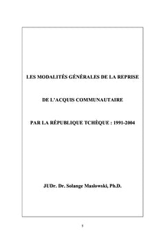 De l'acquis communautaire