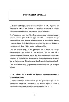De l'acquis communautaire