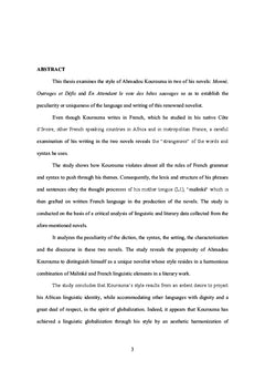 Une Étude Du Style D'ahmadou Kourouma Dans Monnè,... Et En Attendant...