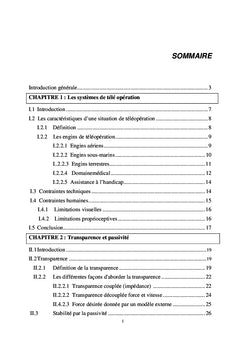 La transparence et la passivité d'un système de téléopération