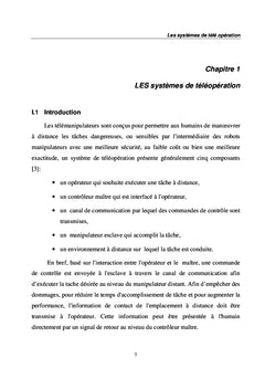 La transparence et la passivité d'un système de téléopération