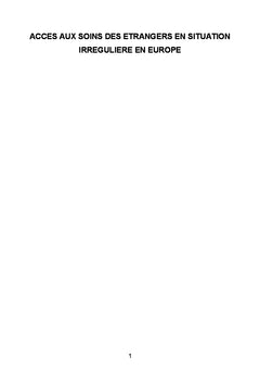 Accès aux soins des étrangers en situation irrégulière en Europe