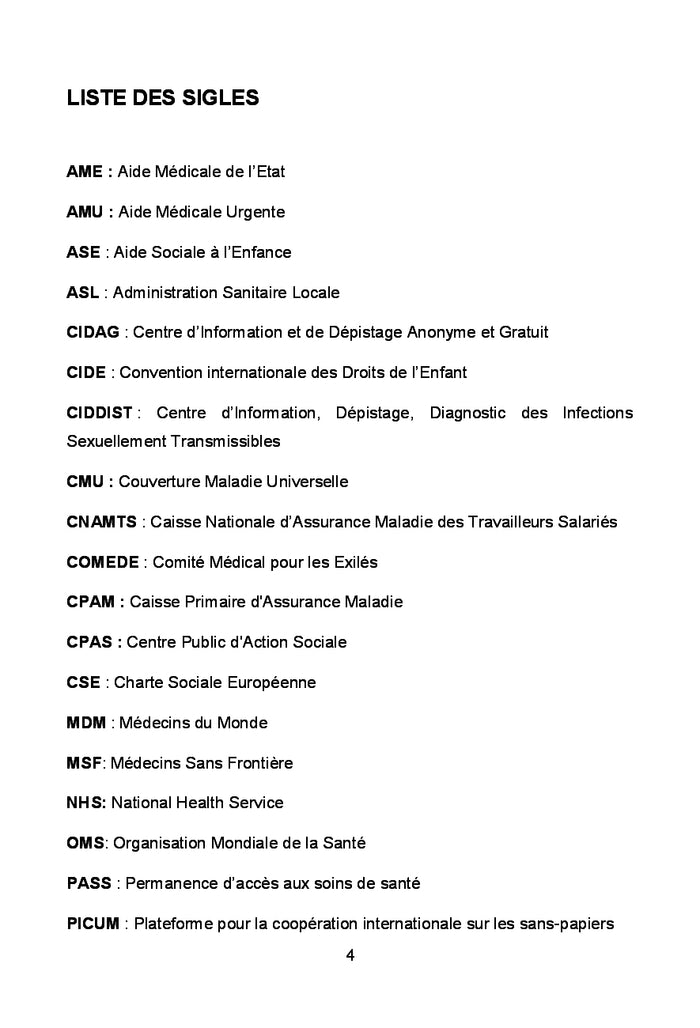 Accès aux soins des étrangers en situation irrégulière en Europe