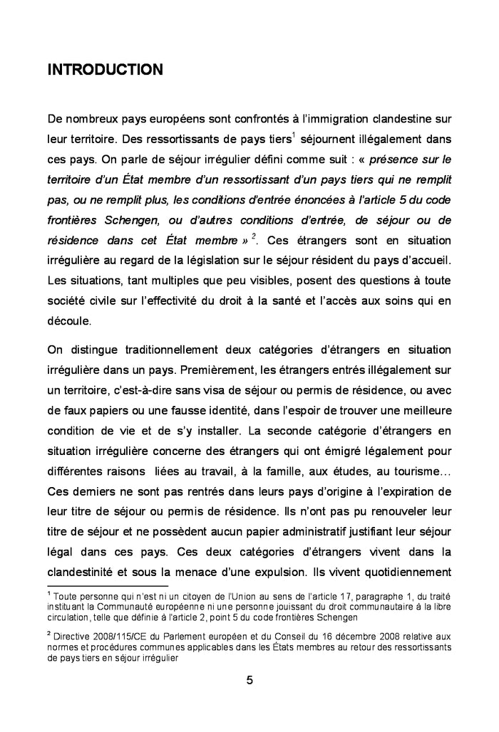 Accès aux soins des étrangers en situation irrégulière en Europe