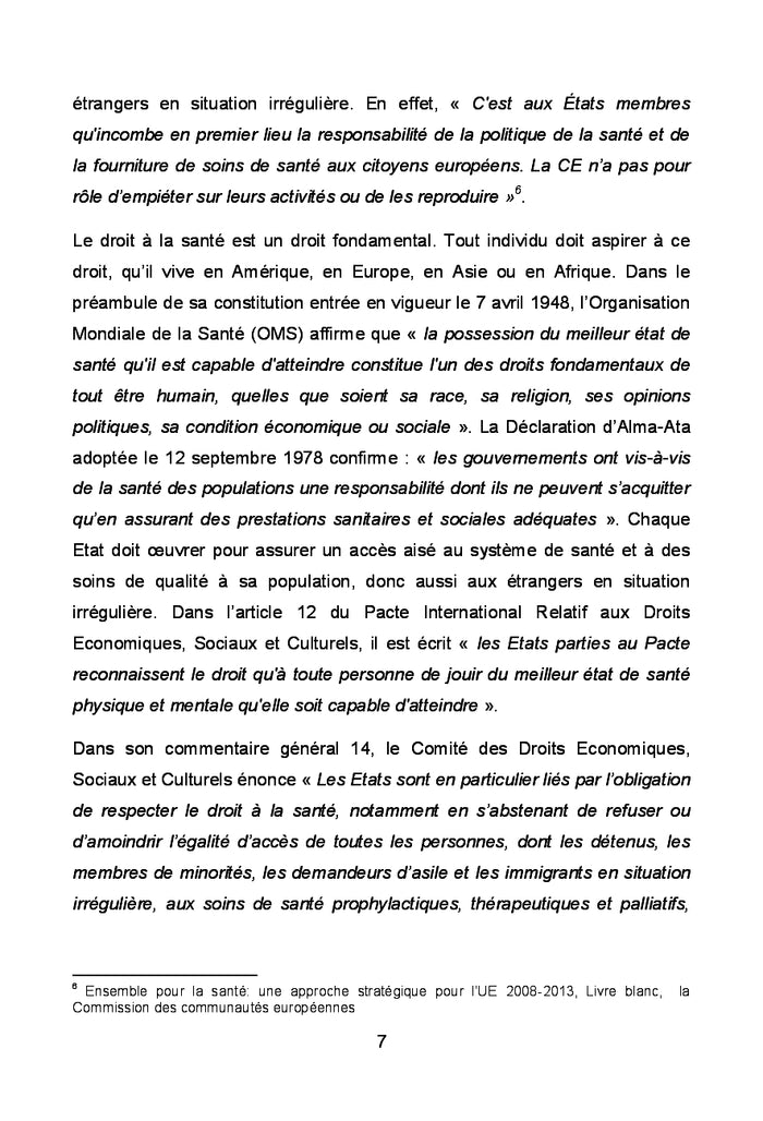 Accès aux soins des étrangers en situation irrégulière en Europe