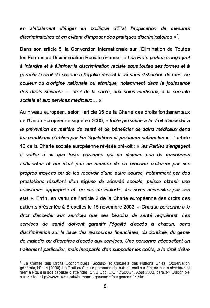 Accès aux soins des étrangers en situation irrégulière en Europe