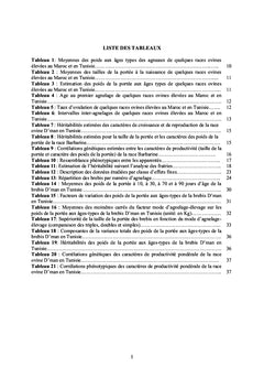 Productivité pondérale des brebis en race D'man en Tunisie