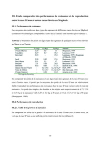 Productivité pondérale des brebis en race D'man en Tunisie