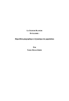 La Cigogne blanche en Algérie