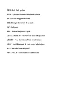 Transmission du paludisme dans le sud-ouest Cameroun