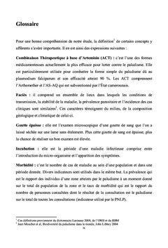 Transmission du paludisme dans le sud-ouest Cameroun