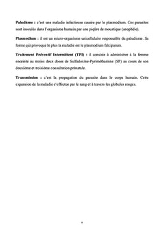 Transmission du paludisme dans le sud-ouest Cameroun