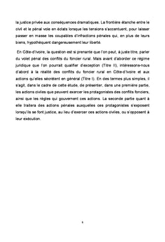 Le volet pénal des conflits du foncier rural en Côte d'Ivoire