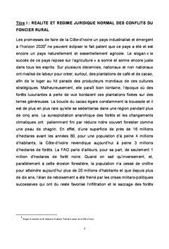 Le volet pénal des conflits du foncier rural en Côte d'Ivoire