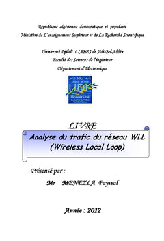 Analyse du trafic du réseau WLL (Wireless Local Loop)