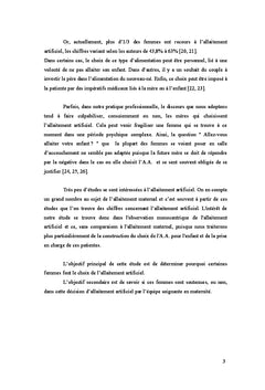 Étude descriptive des raisons du choix de l'allaitement artificiel