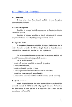 Étude descriptive des raisons du choix de l'allaitement artificiel