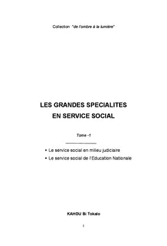 Le service social en milieu judiciaire,scolaire et universitaire
