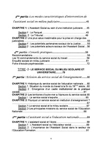 Le service social en milieu judiciaire,scolaire et universitaire