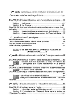 Le service social en milieu judiciaire,scolaire et universitaire